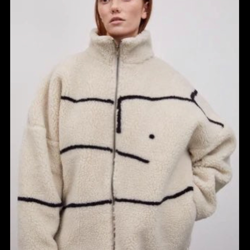 Source Unknown Abstract Sherpa Jacket